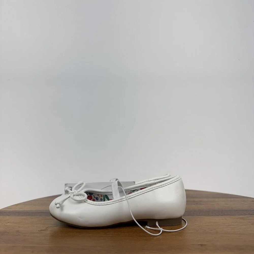 New Little Kids Nordstrom Rack Eleanor White Bow Formal Mary Jane Flats Size 8 C